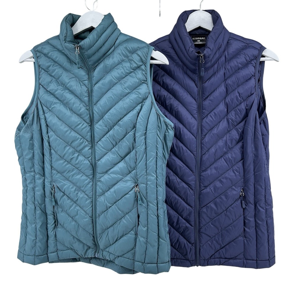 Puffer Vests Womens M Gorpcore Outdoor Trail Hiking‎ 32 Degree Heat Lot of 2